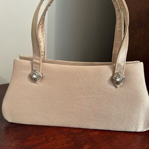 Shimmer light gold bag with optional shoulder strap